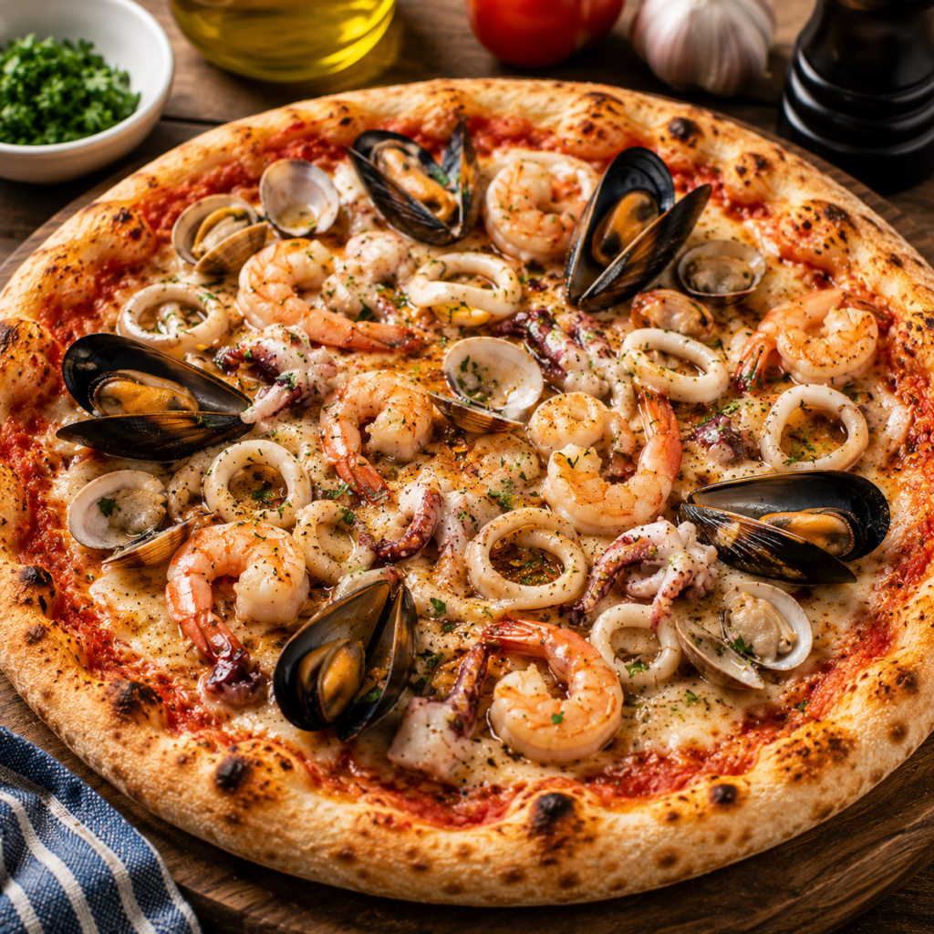 Pizza aux fruits de mer
