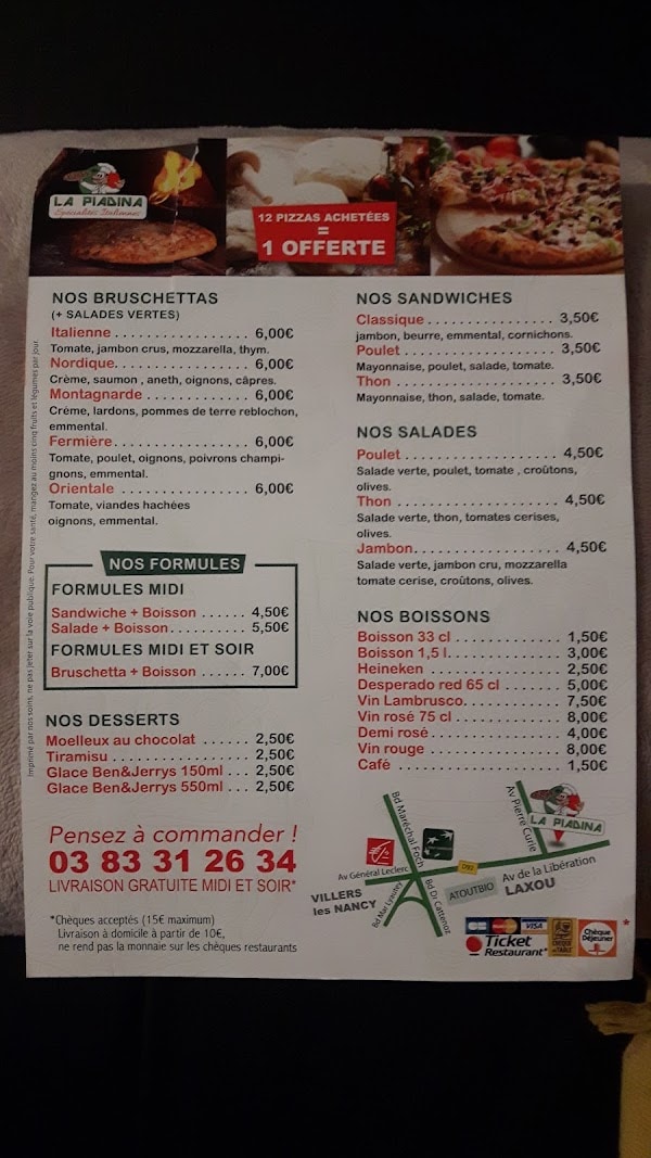 Restaurant la-piadina-laxou à Laxou, France