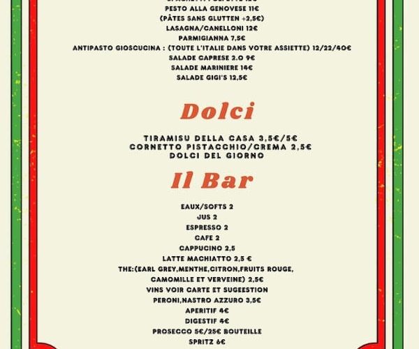 Restaurant Gigi’s Trattoria Liège à Seraing, Belgique