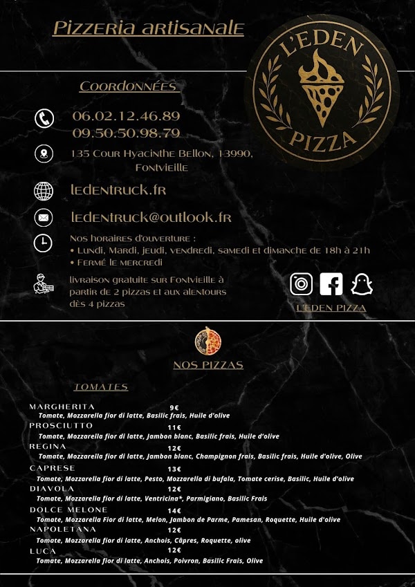 Restaurant L’Eden Pizza à Fontvieille, France