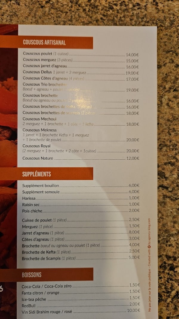 Restaurant Couscous Dellys à Frameries, Belgique