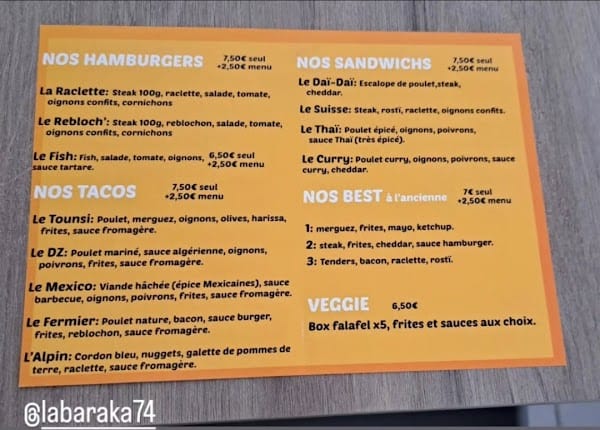 Restaurant La Baraka à Cluses, France