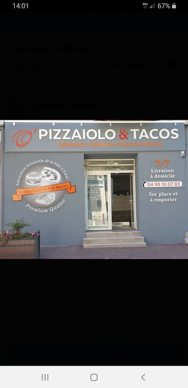 Restaurant O’Pizzaiolo et tacos à Vidauban, France