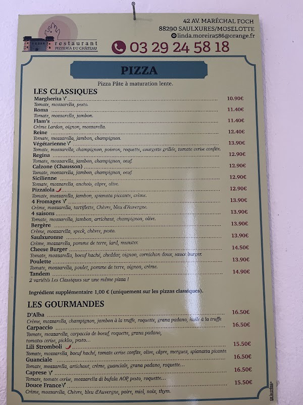 Restaurant Pizzeria Du Chateau à Saulxures-sur-Moselotte, France