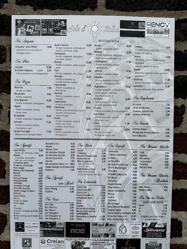 Restaurant Sole d’italia à Sambreville, Belgique