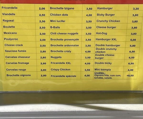 Restaurant Friterie de la place à Virton, Belgique