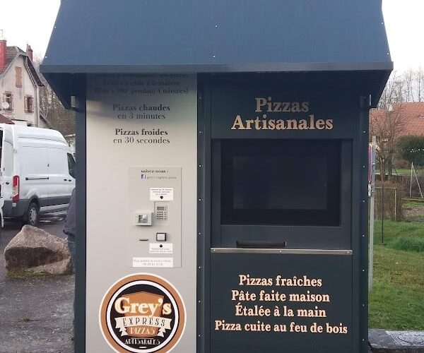 Restaurant Grey’s Pizza artisanale 3 minutes Distributeur automatique à Saint-Nabord, France