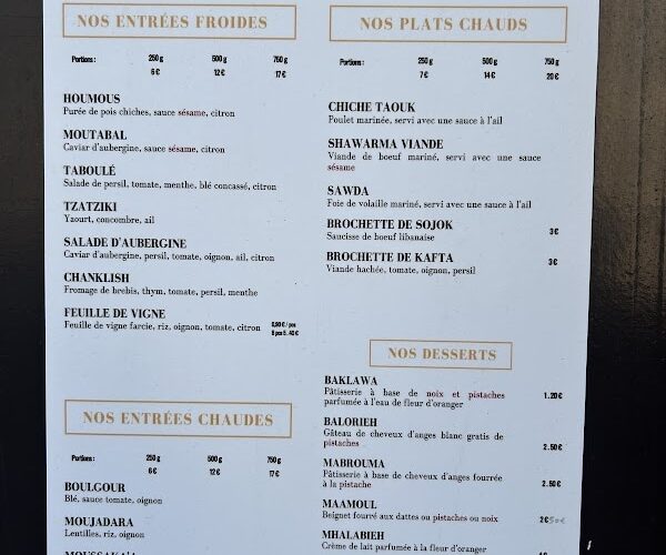 Restaurant La Méditerranéenne – Traiteur Libanais à Clamart, France