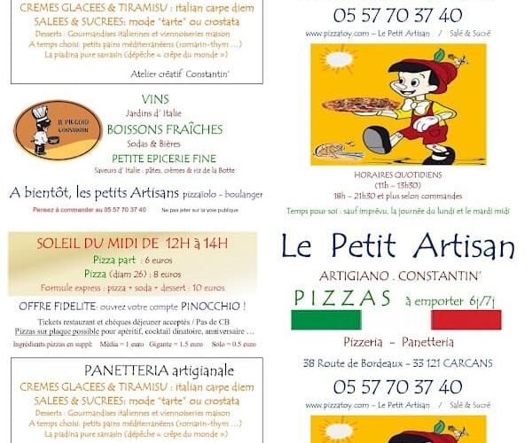 Restaurant Le Petit Artisan Artigiano à Carcans, France
