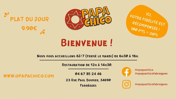 Restaurant O’Papachico à Fabrègues, France