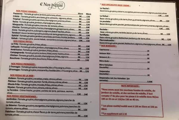 Restaurant PIZZA LA MIFA K à Saint-Benoît, La Réunion