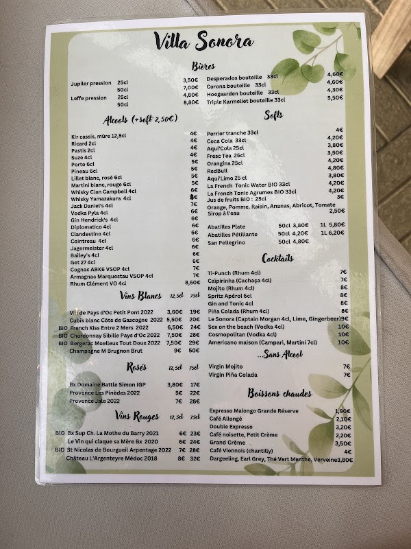 Restaurant Villa Sonora à Carcans, France