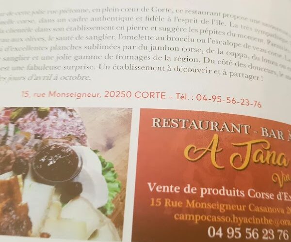 Restaurant A TANA-VIN250 à Corte, France