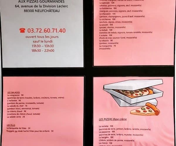 Restaurant Aux Pizzas Gourmandes à Neufchâteau, France