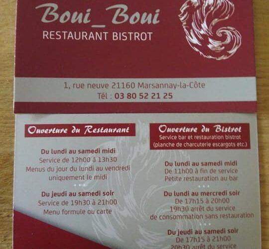 Restaurant BOUI-BOUI à Marsannay-la-Côte, France