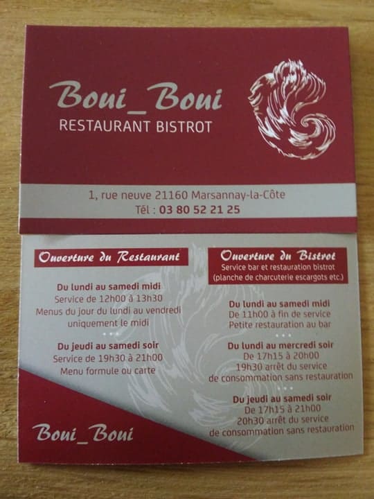 Restaurant BOUI-BOUI à Marsannay-la-Côte, France