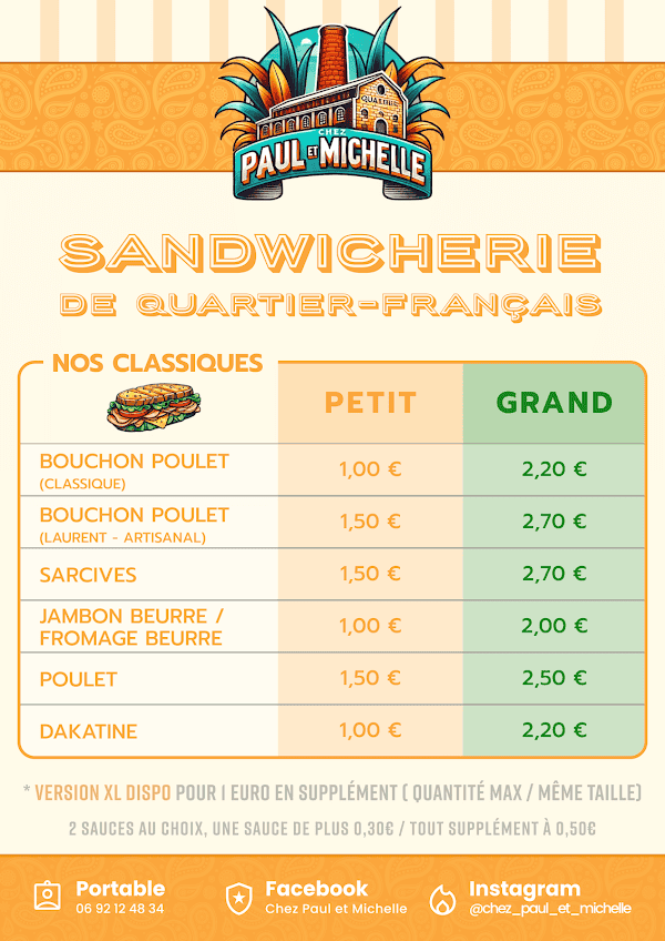 Restaurant Chez Paul et Michelle – Snack Bar Quartier-Français à Sainte-Suzanne, La Réunion