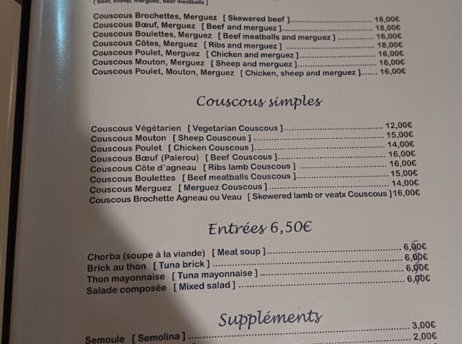 Restaurant La Couscousserie à Lisieux, France