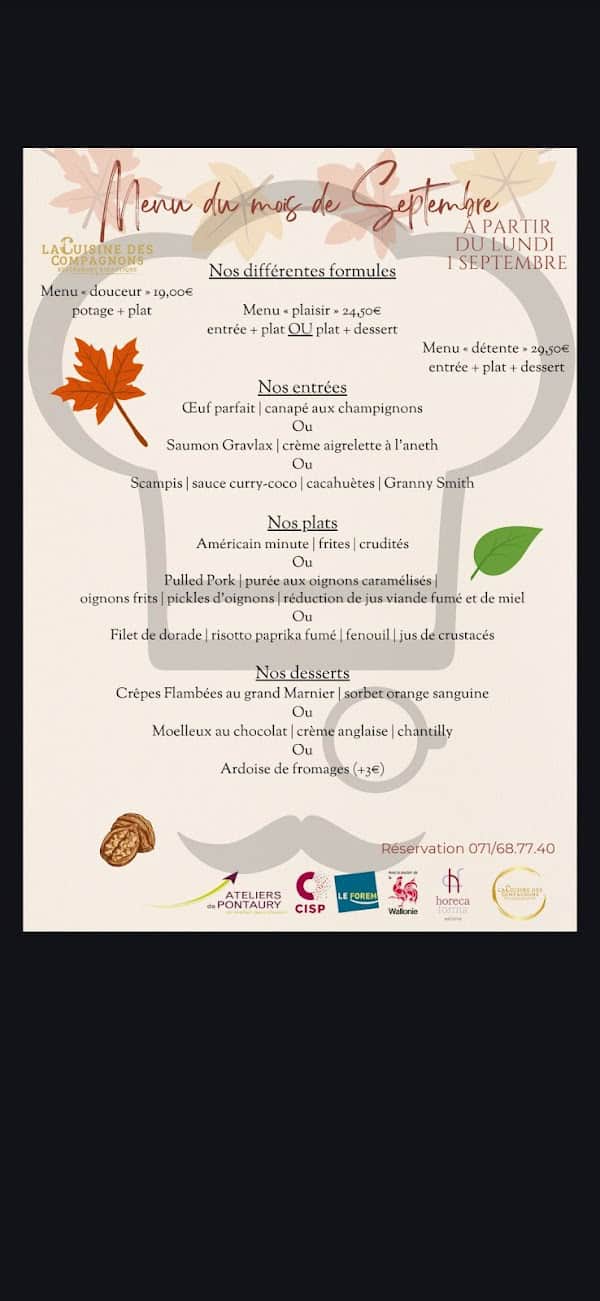 Restaurant La cuisine des Compagnons à Walcourt, Belgique