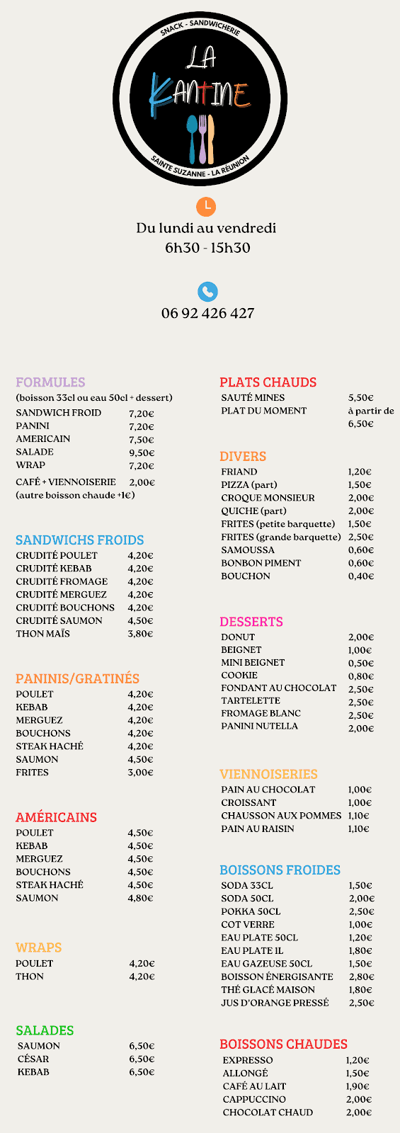 Restaurant La Kantine à Sainte-Suzanne, La Réunion