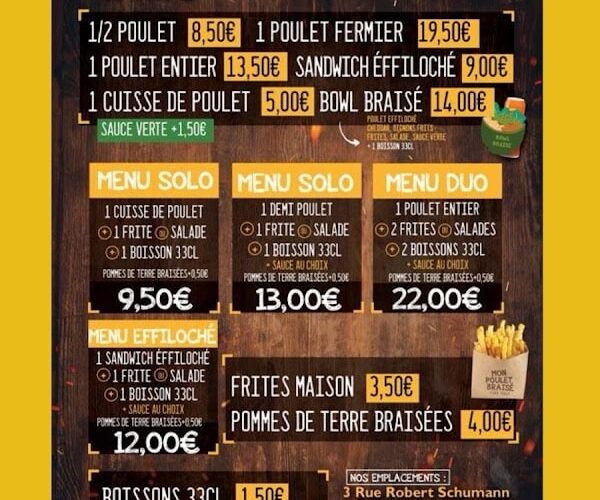 Restaurant Mon Poulet Braisé Pontarlier à Pontarlier, France