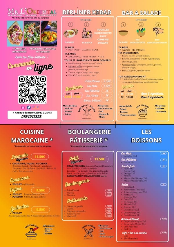 Restaurant MR L’ORIENTAL Berliner Kebab à Guéret, France