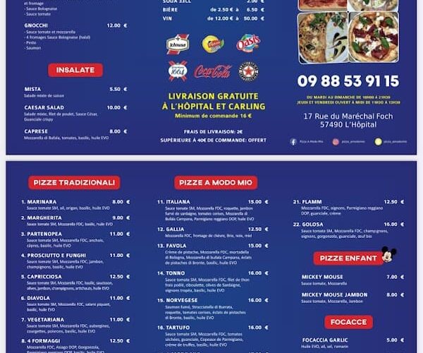 Restaurant PIZZERIA A MODO MIO – L’HÔPITAL à L'Hôpital, France