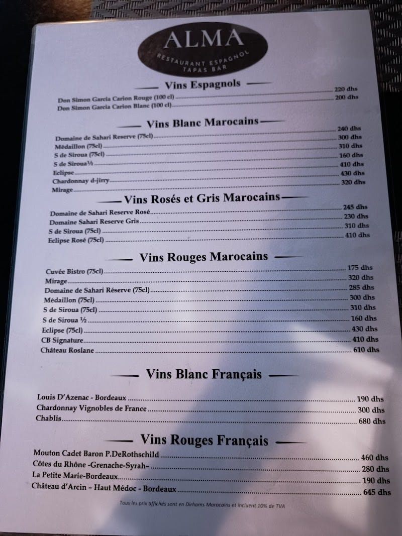 Restaurant Alma à Casablanca, Maroc