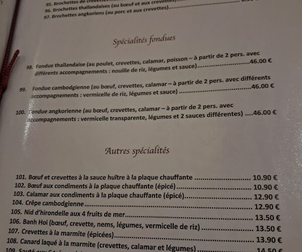 Restaurant Le Palais d’Angkor à Vichy, France