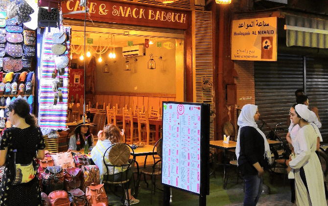 Restaurant Café Babouche medina à Marrakech, Maroc