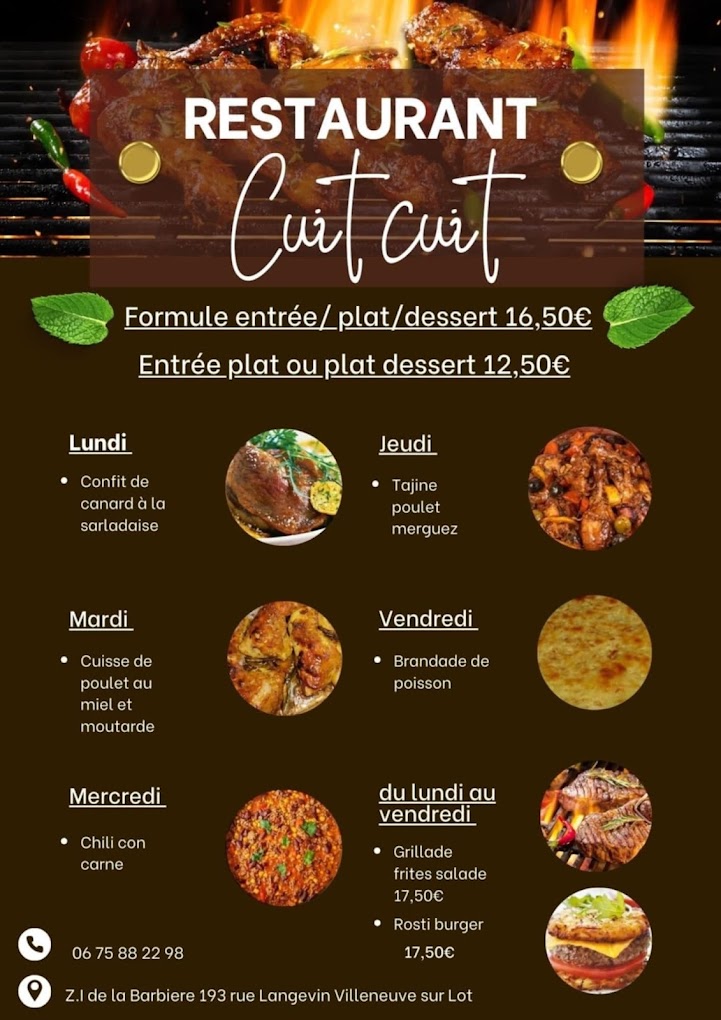 Restaurant CUIT CUIT à Villeneuve-sur-lot, France