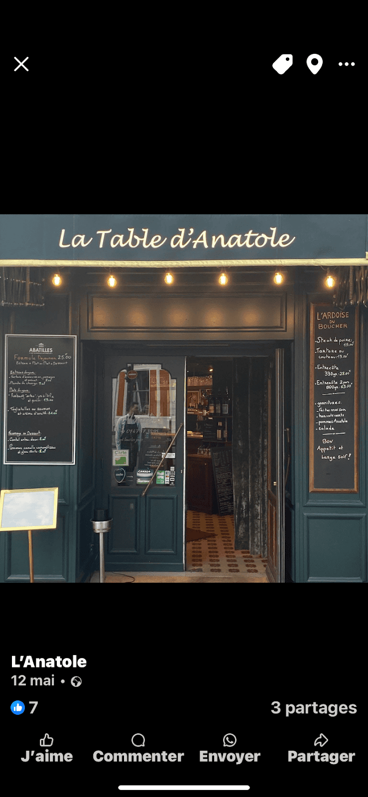 Restaurant La Table d’Anatole à Levallois-Perret, France