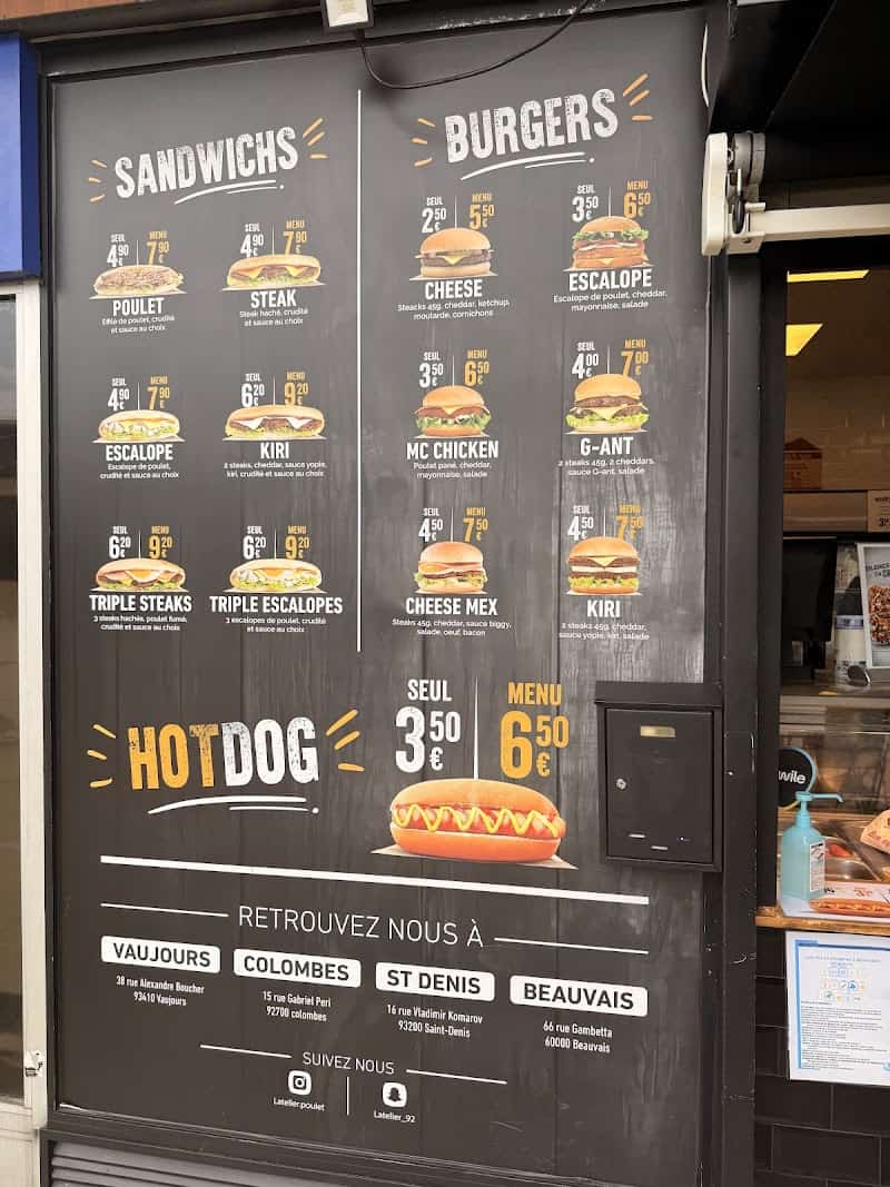 Restaurant L’atelier du poulet à Colombes, France