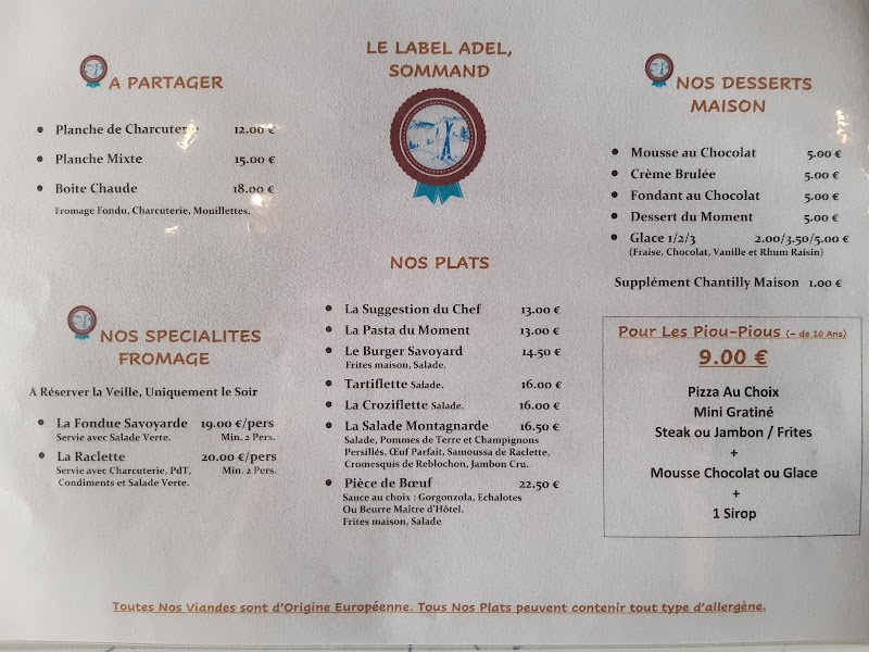Restaurant Le label adel à Mieussy, France
