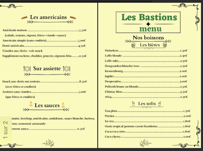 Restaurant Les Bastions à Carignan, France