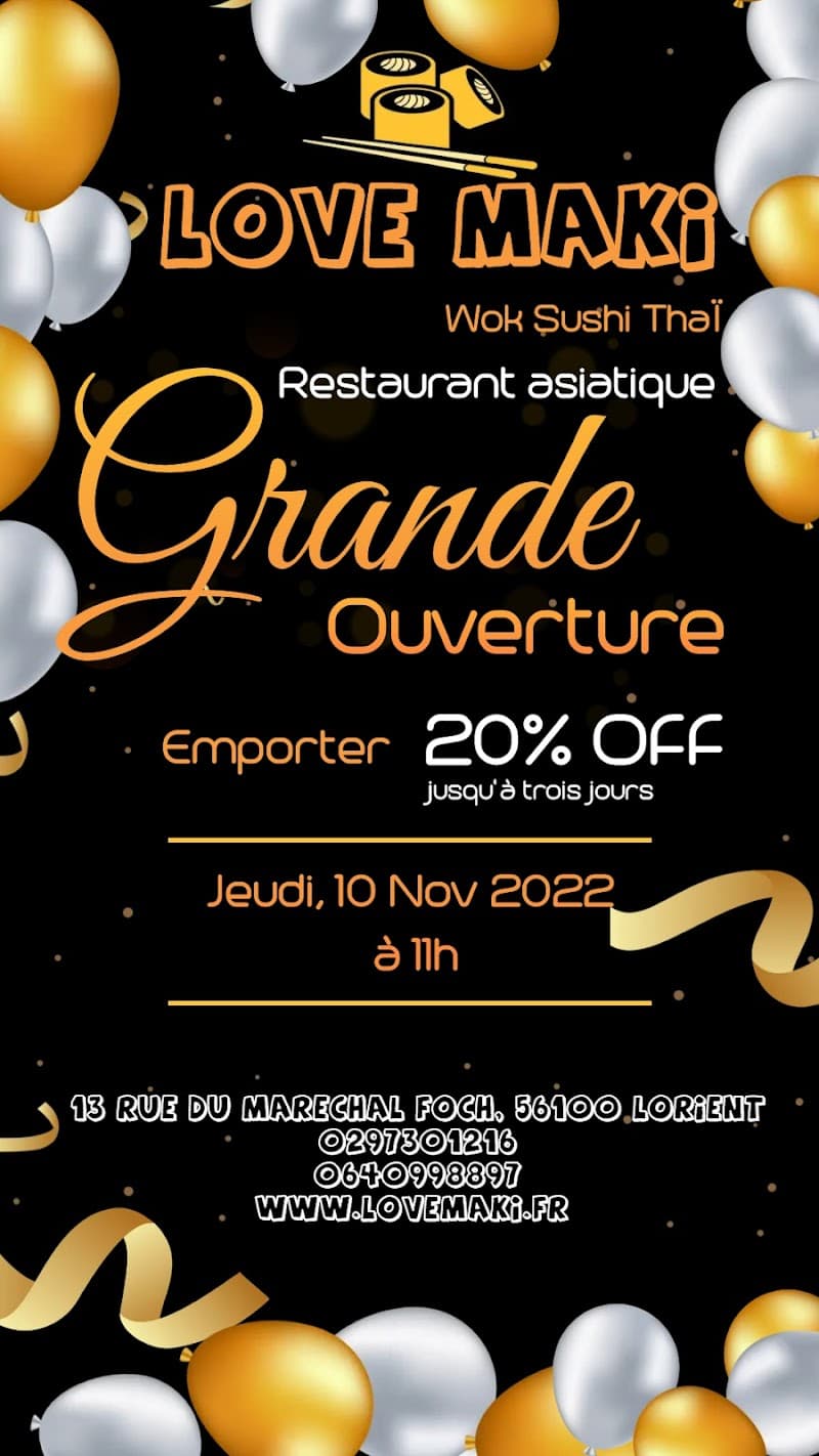 Restaurant Love Maki – Wok Sushi Thai Lorient à Lorient, France