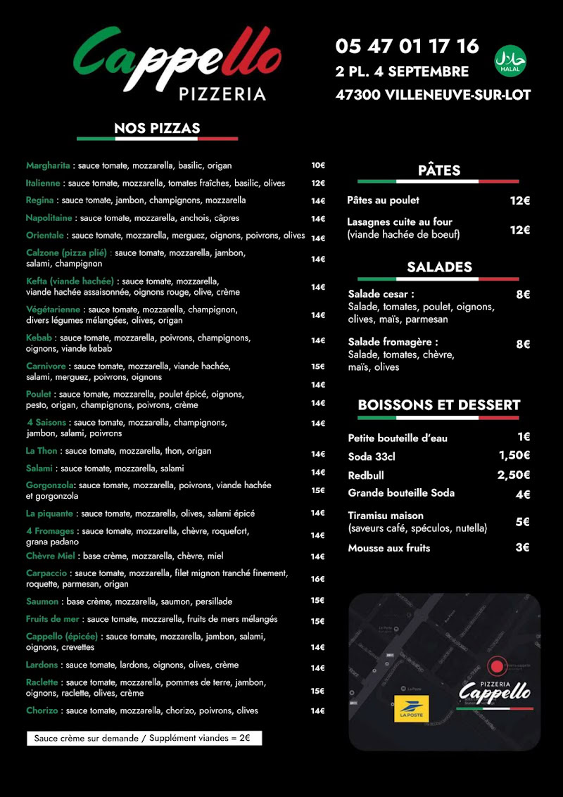 Restaurant Pizzeria cappello à Villeneuve-sur-lot, France