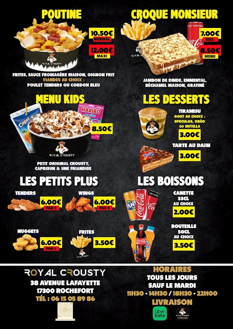 Restaurant royal crousty rochefort à Rochefort, France