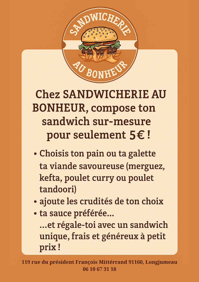Restaurant Sandwicherie au bonheur à Longjumeau, France