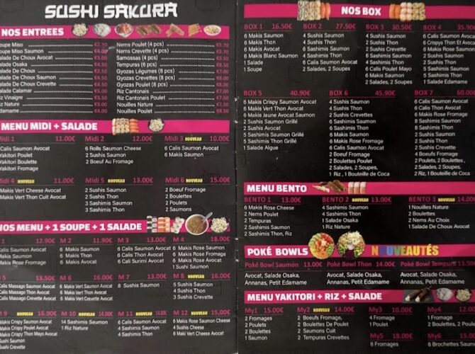 Restaurant SUSHI SAKURA à Bouray-sur-Juine, France