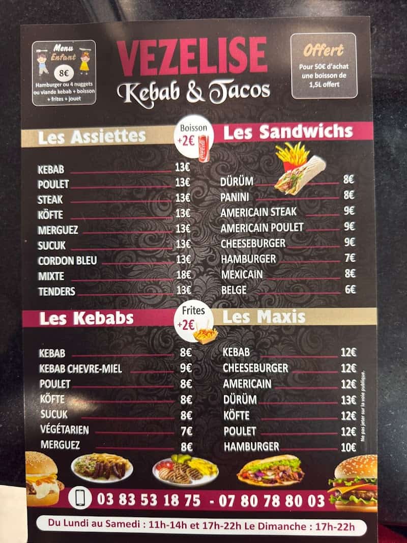 Restaurant Vezelise-kebab-tacos à Vézelise, France