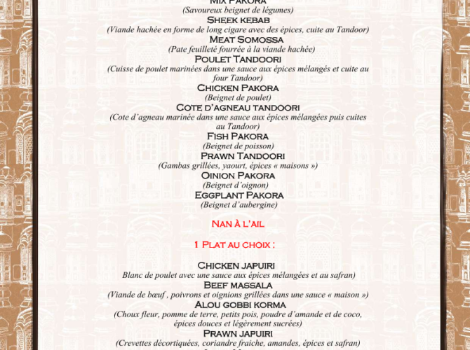 Restaurant Le Palais de Jaipur à Nancy, France