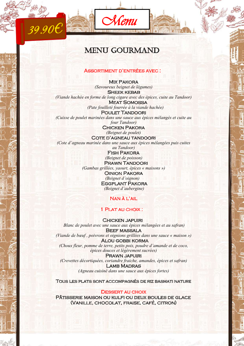 Restaurant Le Palais de Jaipur à Nancy, France