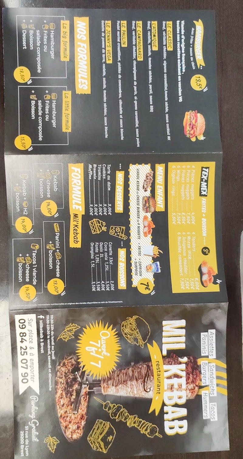 Restaurant Mil’Kebab 29 à Brest, France