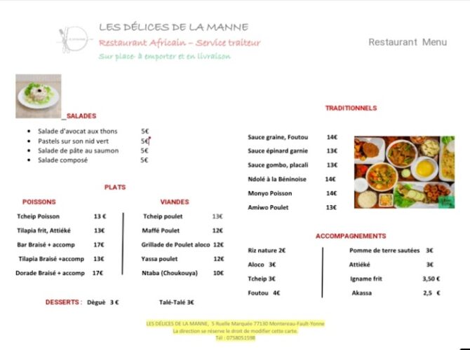 Restaurant Les Délices De La Manne à Montereau-Fault-Yonne, France