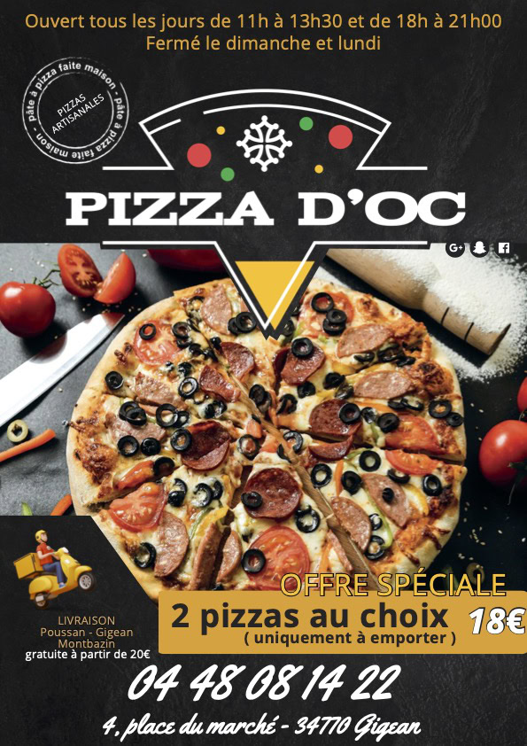 Restaurant PIZZA D’OC Gigean à Gigean, France