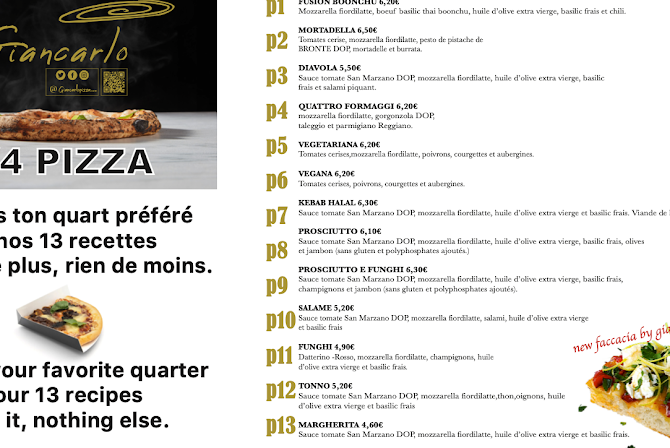 Restaurant Pizza Giancarlo à Luxembourg (Ville), Luxembourg