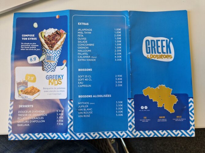 Restaurant Greek and Potatoes – RIVE GAUCHE à Charleroi, Belgique