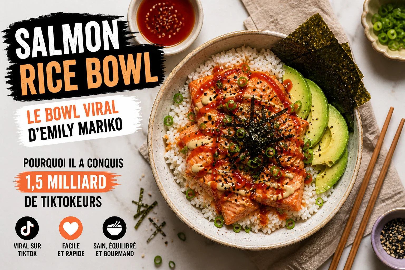 Salmon Rice Bowl : pourquoi le bowl viral d’Emily Mariko a conquis 1,5 milliard de TikTokeurs