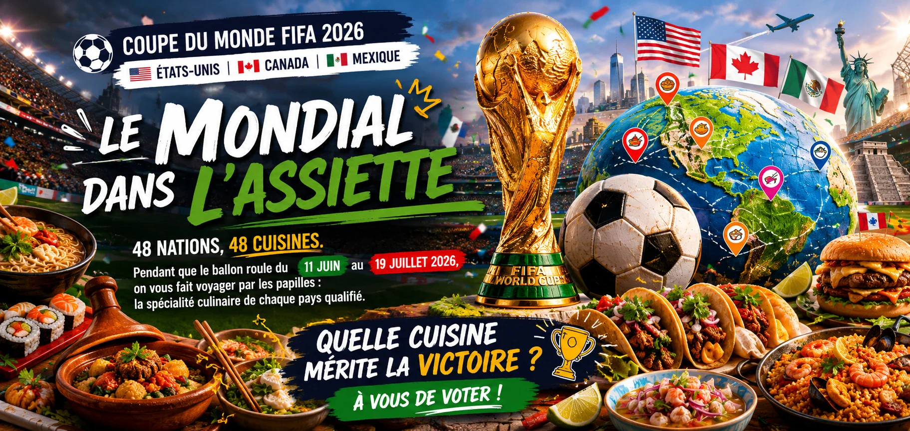 Le Mondial dans l'assiette — Coupe du Monde FIFA 2026 : la spécialité culinaire de chaque pays qualifié